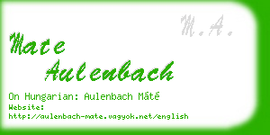 mate aulenbach business card